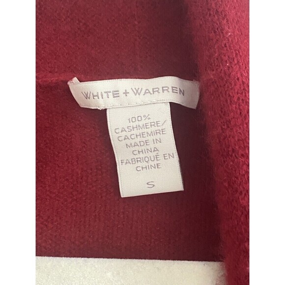 READ! White + Warren Sz S Women's Long Sleeve Cashmere Cardigan Sweater Red Soft - Picture 4 of 8